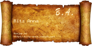 Bitz Anna névjegykártya